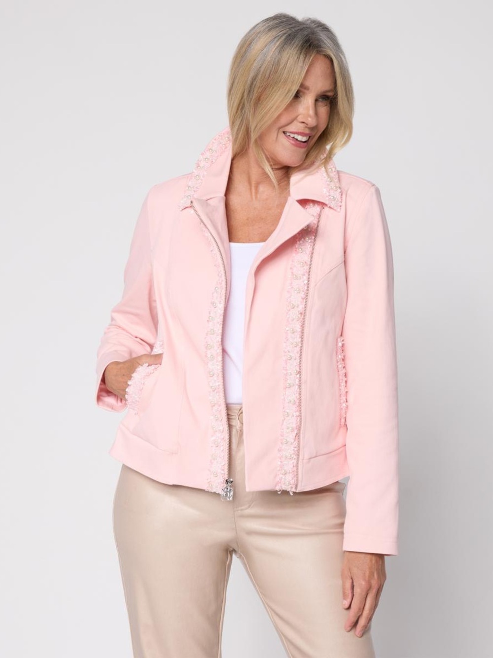 Mark & James by Badgley Mischka Stretch Knit Moto Jacket $120